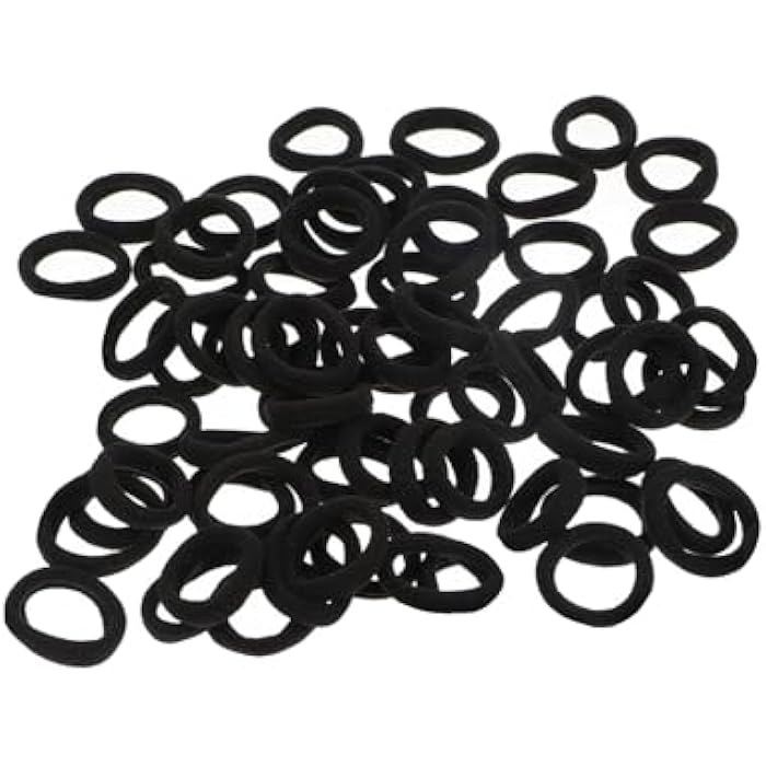 42Pcs Seamless Mini Hair Ties Elastic Hair Bands Ponytail Holders for Kids Baby Girls (Black) - Image 1